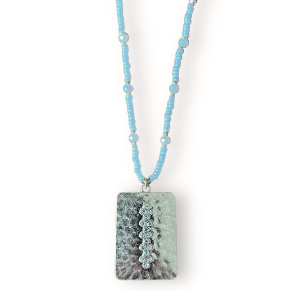 Melrose and Market Gold Tone Necklace with Unique Geometric Crystal Pendant - Picture 2 of 9